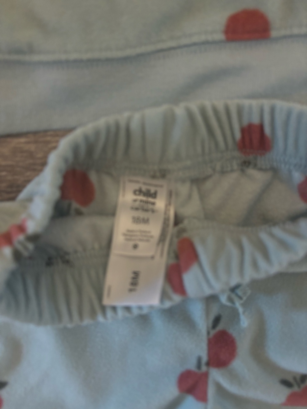 Carters Child Of Mine Baby Girl Fleece Apple Matching Set Size 18 Months - Picture 2 of 3